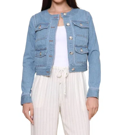 Central Park West Liam Lady Jacket In Denim In Multi