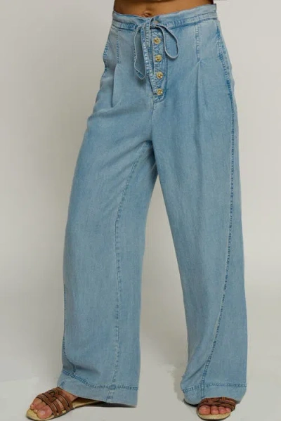 Central Park West Lightid Rise Wideeg Pants In Blue