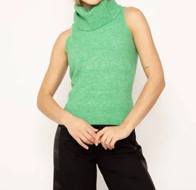 Central Park West Lilia Sleeveless Sweater In Green