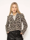 Central Park West Lincoln Crop Plaid Dickie Blazer In Black Plaid