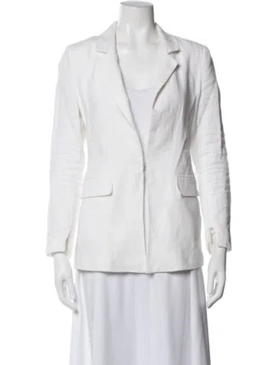 Pre-owned Central Park West Linen Blazer In White