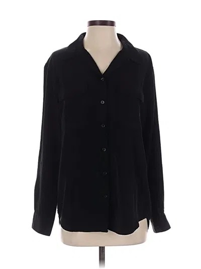 Pre-owned Central Park West Long Sleeve Blouse In Black