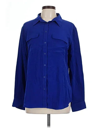 Pre-owned Central Park West Long Sleeve Blouse In Blue