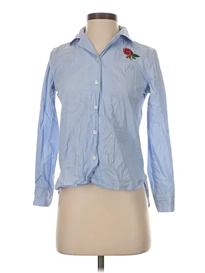 Pre-owned Central Park West Long Sleeve Blouse In Blue