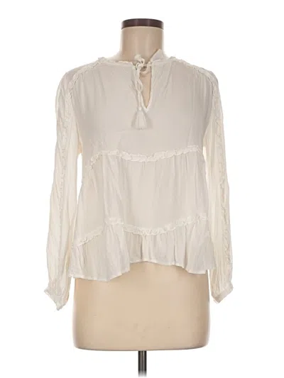 Pre-owned Central Park West Long Sleeve Blouse In Ivory