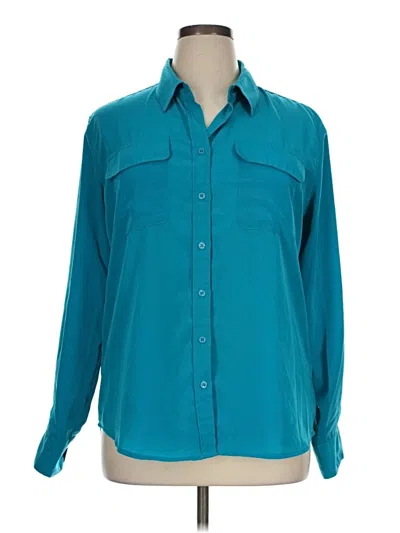 Pre-owned Central Park West Long Sleeve Blouse In Teal