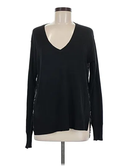 Pre-owned Central Park West Long Sleeve Top Black V-neck Tops