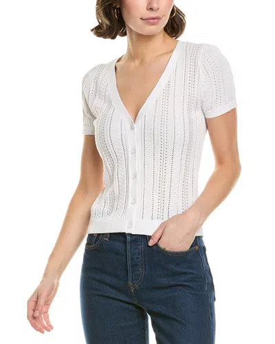 Central Park West Louis Pointelle Button Sweater