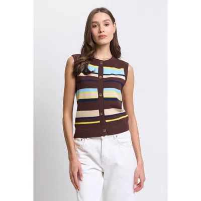 Central Park West Marlon Stripe Shell In Multi