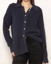 Central Park West Millie Oversized Sweater Polo In Blue