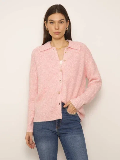 Central Park West Millie Oversized Sweater Polo In Pink Pink