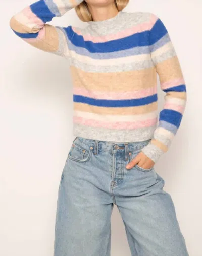 Central Park West Mockneck Sweater In Indigo In Multi