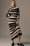 Central Park West Myriam Stripe Sweater Dress In Black