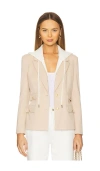Central Park West Nautical Dickey Blazer In Khaki In Neutral