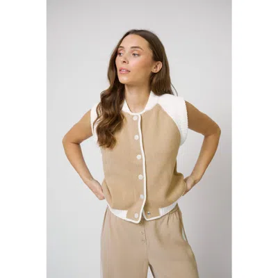 Central Park West Nevada Sleeveless Bomber In Neutral