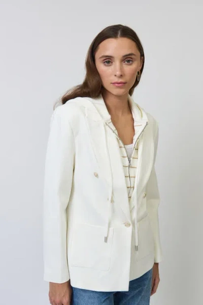 Central Park West Nevada Stripe Sweater Dickey Jacket In White