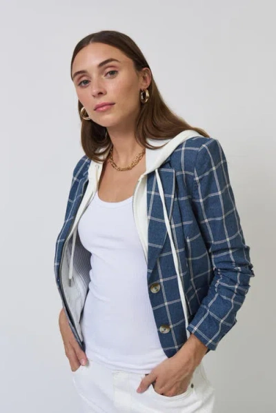 Central Park West Nevada Windowpane Dickey Jacket In Blue