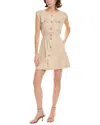 Central Park West Niall Linen-blend Shirtdress In Beige