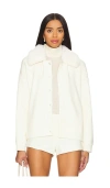 CENTRAL PARK WEST NOLA FAUX FUR COLLAR OVERSIZE CARDIGAN