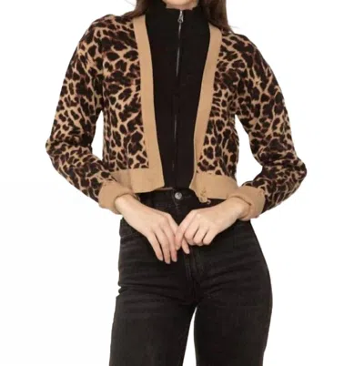 Central Park West Nova Distressed Leopard Caridgan In Multi