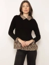 Central Park West Nova Leopard Print Twofer In Black