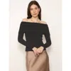 Central Park West Nova Off The Shoulder Top In Black