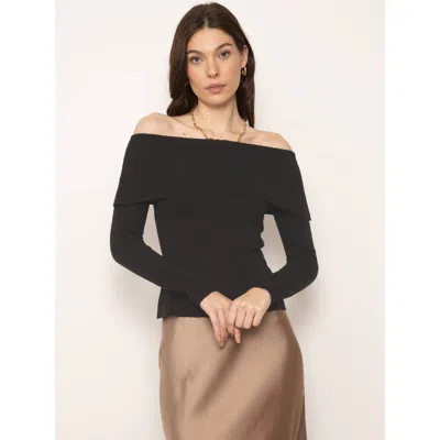 Central Park West Nova Off The Shoulder Top In Black