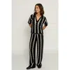 Central Park West Novelty Stitch Polo Pullover Top