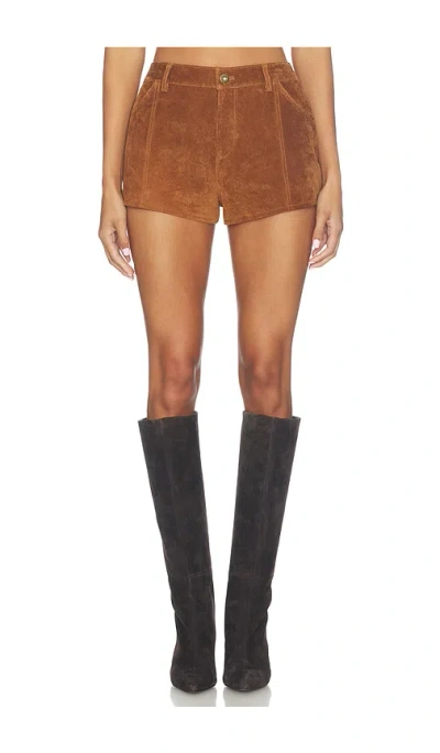 Central Park West Odessa Genuine Suede Short In Brown