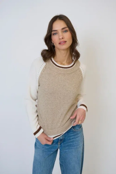 Central Park West Olivia Baseball  Sweater In Animal Print