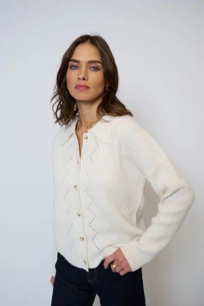 Central Park West Olivia Pointelle Polo In White