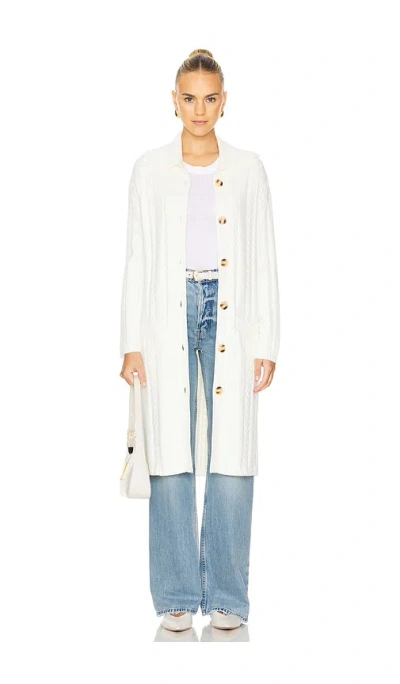 Central Park West Palma Collared Duster In 象牙白