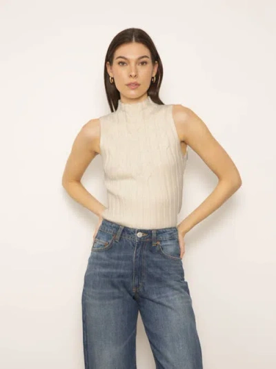 Central Park West Palma Sleeveless Turtleneck In Ivory
