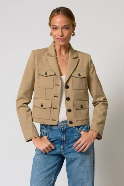 Central Park West Paulie 4 Pocket Jacket In Brown