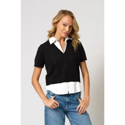 Central Park West Paulie Short Sleeve Twofor In Black