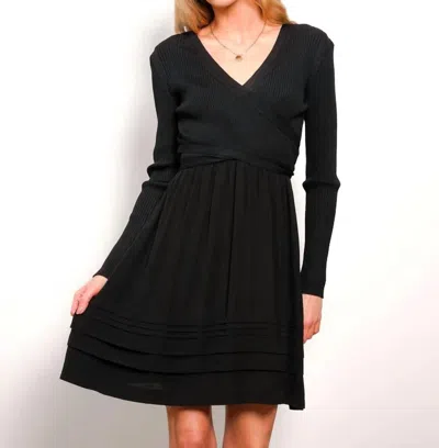 Central Park West Piper Cross Front Dress In Black