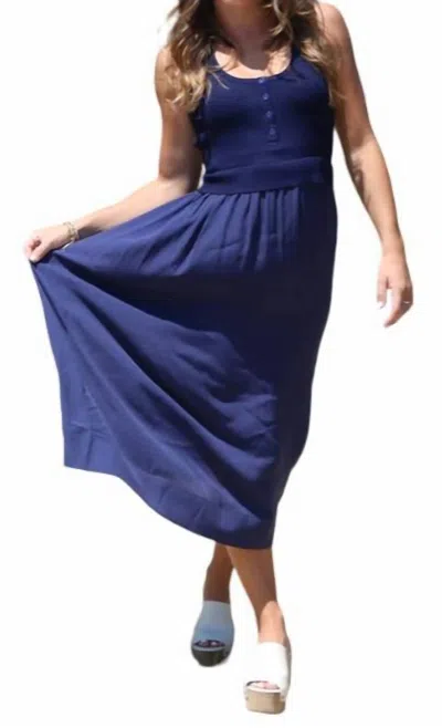 Central Park West Piper Tank Dress In Navy In Blue