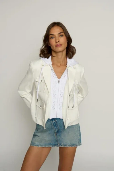 Central Park West Ponte Suiting Blazer In White