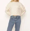 Central Park West Quinn Embellished Crew In White