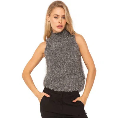 Central Park West Quinn Lurex Turtleneck In Black
