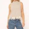 Central Park West Quinn Lurex Turtleneck In White