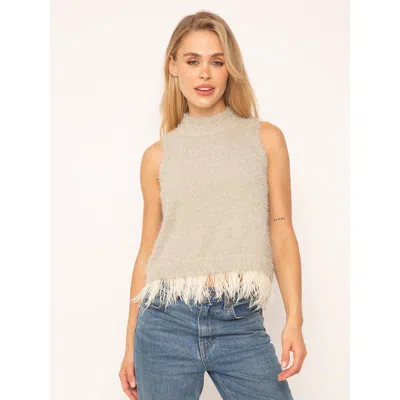 Central Park West Quinn Lurex Turtleneck In Ivory