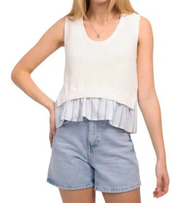 Central Park West Rae Twofer Tank Top In White