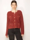 Central Park West Raya Chanel Cardigan In Red