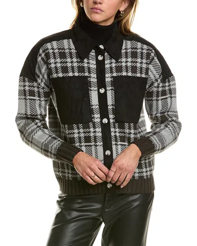 Central Park West Rhea Plaid Shacket In Grey