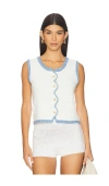 Central Park West Rose Scallop Edge Tank