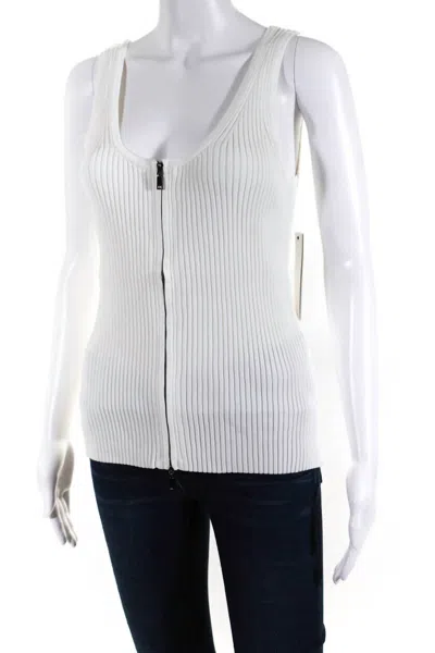 Central Park West Sage Double Zip Tank In White