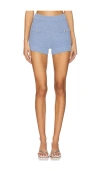 Central Park West Seed Stitch Shorts In Blue