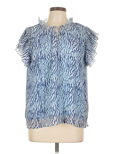Pre-owned Central Park West Short Sleeve Blouse In Blue