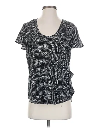 Pre-owned Central Park West Short Sleeve Top Black Scoop Neck Tops